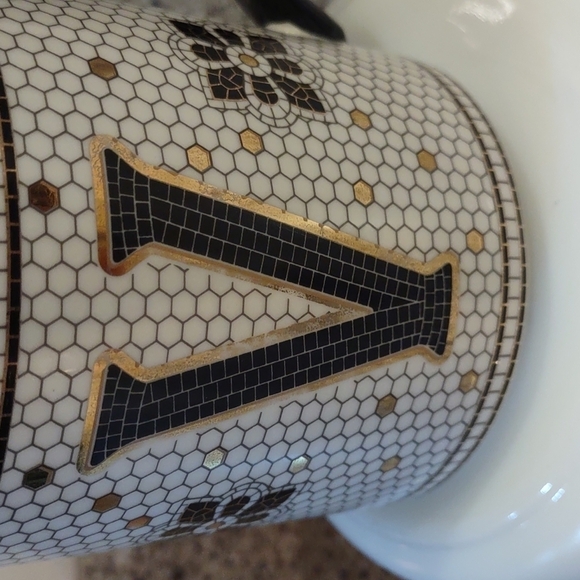 Tiled Margot Monogram V Mug by Anthropologie 15oz NEW - Picture 2 of 5